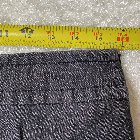 Sandro Grey/Blue Light Weight Denim Sailor Style Pockets Zipper A-Line Skirt 12P - Picture 7 of 8